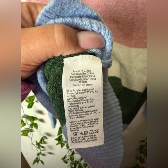 J. Crew Pink and White Crew Neck Sweater - Picture 6 of 9